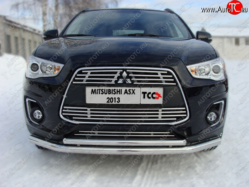 2 899 р. Нижняя декоративная вставка в бампер ТСС Тюнинг  Mitsubishi ASX (2013-2016) 1-ый рестайлинг (d 12 мм)  с доставкой в г. Майкоп