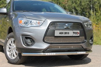 Защита переднего бампера нижняя с ДХО 60,3 мм ТСС Тюнинг Mitsubishi ASX (2013-2016) 1-ый рестайлинг (нержавейка)