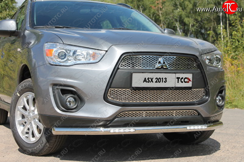 31 899 р. Защита переднего бампера нижняя с ДХО 60,3 мм ТСС Тюнинг  Mitsubishi ASX (2013-2016) 1-ый рестайлинг (нержавейка)  с доставкой в г. Майкоп