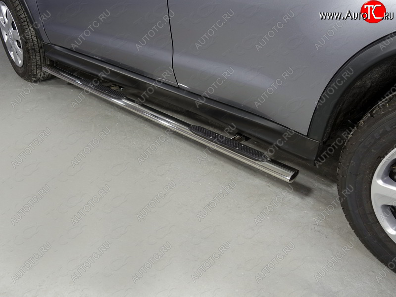 31 399 р. Пороги овальные с накладкой 75х42 мм ТСС Тюнинг Mitsubishi ASX 2-ой рестайлинг (2017-2020) (серые)  с доставкой в г. Майкоп