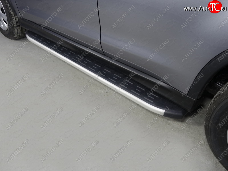 20 599 р. Пороги алюминиевые с пластиковой накладкой ТСС Тюнинг  Mitsubishi ASX (2017-2020) 2-ой рестайлинг (серый)  с доставкой в г. Майкоп