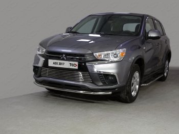Защита переднего бампера нижняя d42,4 мм ТСС Тюнинг Mitsubishi ASX (2017-2020) 2-ой рестайлинг (нержавейка)