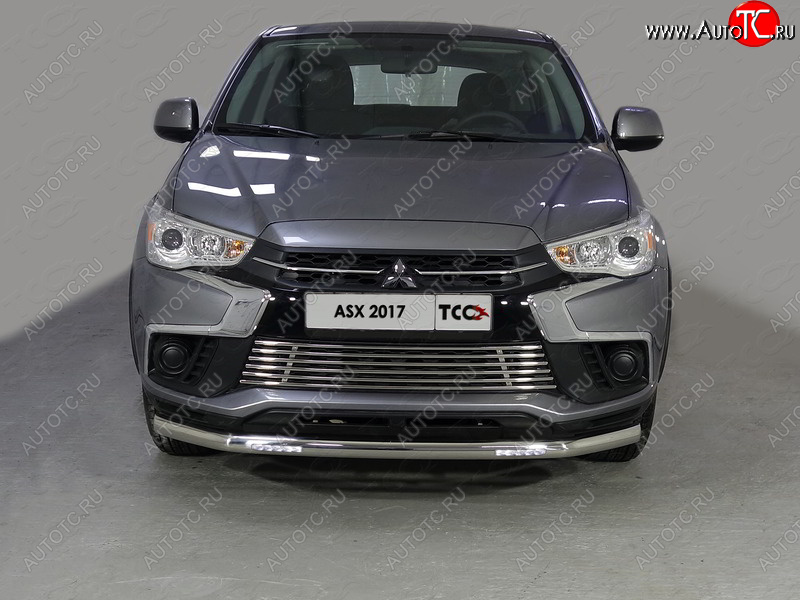 33 849 р. Защита переднего бампера нижняя с ДХО 60,3 мм ТСС Тюнинг  Mitsubishi ASX (2017-2020) 2-ой рестайлинг (нержавейка)  с доставкой в г. Майкоп