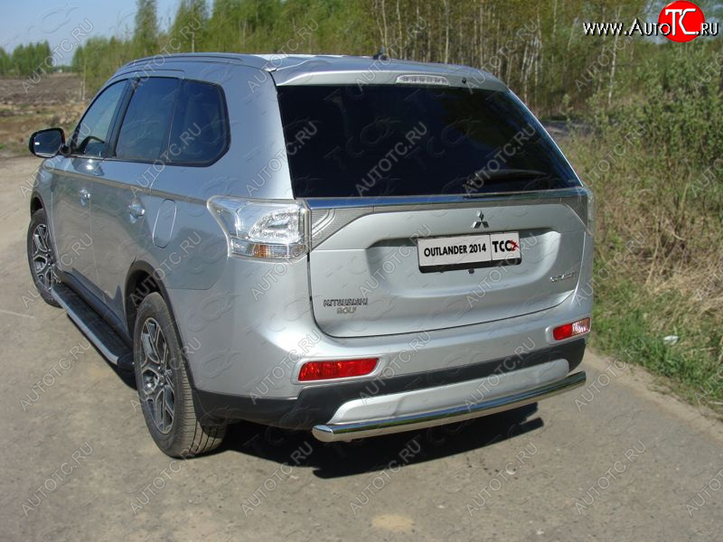15 999 р. Защита задняя (центральная нержавейка 60,3 мм) ТСС Тюнинг  Mitsubishi Outlander  GF (2014-2016) 1-ый рестайлинг  с доставкой в г. Майкоп