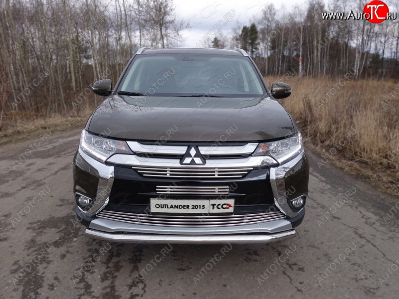14 699 р. Защита передняя нижняя короткая 60,3 мм ТСС Тюнинг  Mitsubishi Outlander  GF (2015-2018) 2-ой рестайлинг (нержавейка)  с доставкой в г. Майкоп