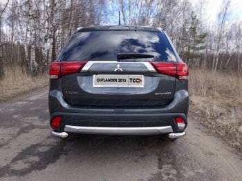 Защита заднего бампера (уголки, d60,3 мм) TCC Mitsubishi Outlander  GF (2015-2018) 2-ой рестайлинг