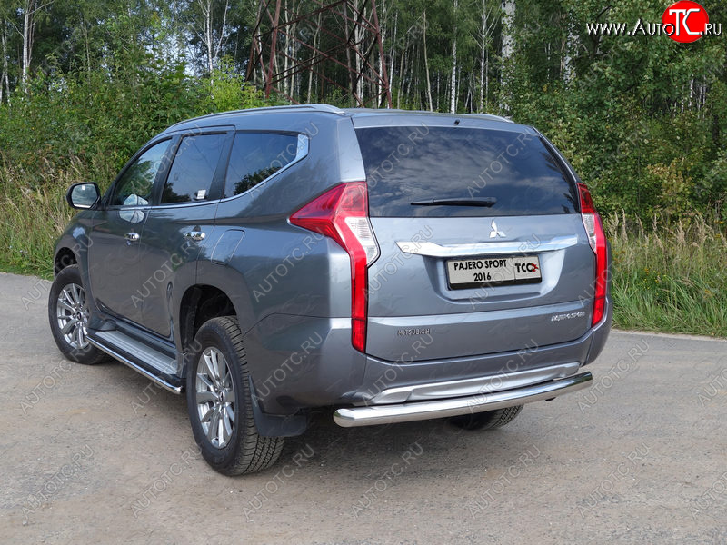 17 649 р. Защита задняя (нержавейка 76,1 мм) ТСС Тюнинг Mitsubishi Pajero Sport QE дорестайлинг (2015-2021)  с доставкой в г. Майкоп