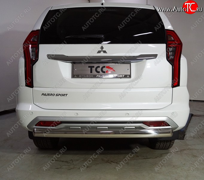 22 999 р. Защита заднего бампера (овальная, d75х42 мм) TCC Mitsubishi Pajero Sport QF рестайлинг (2019-2022)  с доставкой в г. Майкоп