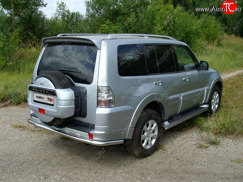 21 999 р. Защита задняя (центральная нержавейка 60,3 мм) ТСС Тюнинг  Mitsubishi Pajero  4 V80 (2011-2014) 3 дв. 1-ый рестайлинг  с доставкой в г. Майкоп