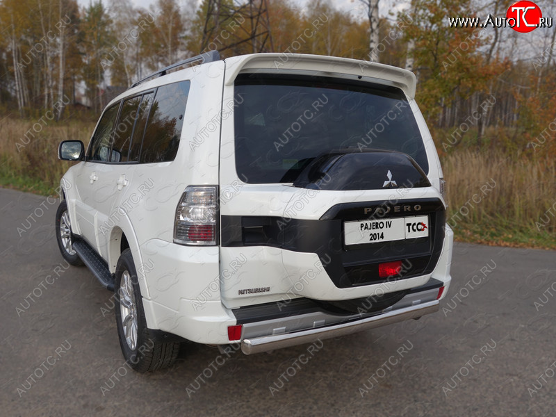 19 299 р. Защита задняя (центральная, нержавейка d75*42 мм) ТСС Тюнинг  Toyota RAV4  XA40 (2015-2019) 5 дв. рестайлинг (центральная)  с доставкой в г. Майкоп