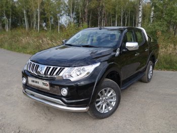 Защита переднего бампера нижняя d76,1 мм ТСС Тюнинг Mitsubishi L200  5 KK,KL (2015-2019) дорестайлинг (нержавейка)