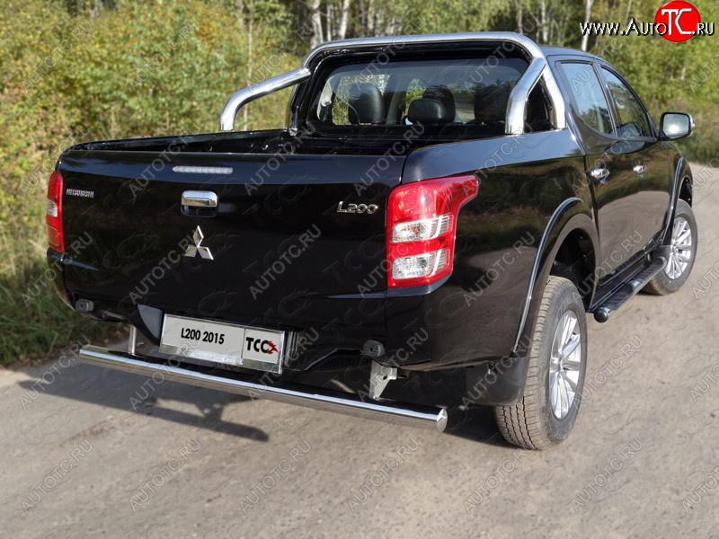 21 999 р. Защита задняя (центральная, нержавейка d76,1 мм) ТСС Тюнинг  Mitsubishi L200  5 KK,KL (2015-2019) дорестайлинг (центральная)  с доставкой в г. Майкоп