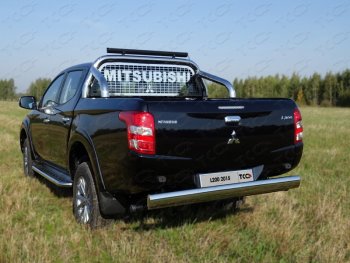 Защита задняя (центральная 120х60 мм) ТСС Тюнинг Mitsubishi L200 5 KK,KL дорестайлинг (2015-2019) (центральная)