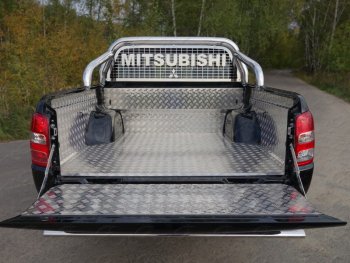 Защитный алюминиевый вкладыш в кузов автомобиля (борт) ТСС Тюнинг Mitsubishi L200  5 KK,KL (2015-2019) дорестайлинг (алюминий)