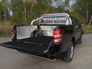 Защитный алюминиевый вкладыш в кузов автомобиля (без борта и дна) ТСС Тюнинг Mitsubishi L200  5 KK,KL (2015-2019) дорестайлинг (алюминий)