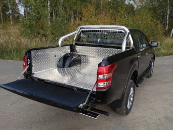 Защитный алюминиевый вкладыш в кузов автомобиля (без борта) ТСС Тюнинг Mitsubishi L200  5 KK,KL (2015-2019) дорестайлинг (алюминий )