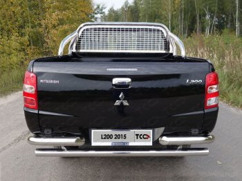 Защита кузова и заднего стекла (только для кузова) d 75*42 мм ТСС Тюнинг Mitsubishi L200  5 KK,KL (2015-2019) дорестайлинг (нержавейка)