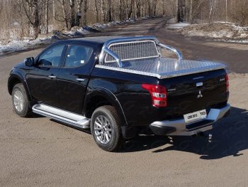 Защита кузова и заднего стекла (для крышки) d 76,1 мм ТСС Тюнинг Mitsubishi L200  5 KK,KL (2018-2022) рестайлинг (нержавейка)