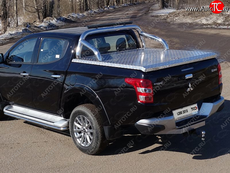 103 999 р. Защита кузова d76,1 мм (для крышки) со светодиодной фарой ТСС Тюнинг  Mitsubishi L200  5 KK,KL (2018-2022) рестайлинг (нержавейка)  с доставкой в г. Майкоп