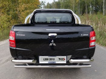 Защита кузова (только для кузова) d75х42 мм ТСС Тюнинг Mitsubishi L200  5 KK,KL (2018-2022) рестайлинг (нержавейка)