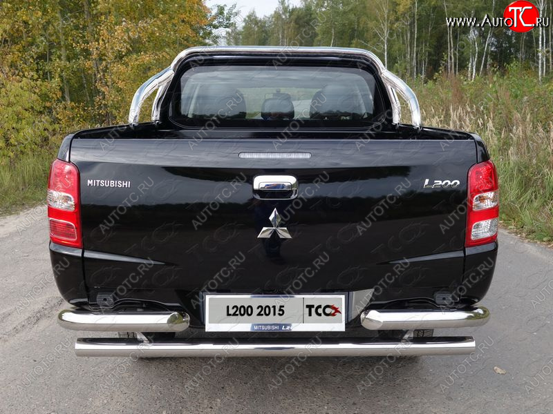 67 999 р. Защита кузова (только для кузова) d75х42 мм ТСС Тюнинг  Mitsubishi L200  5 KK,KL (2018-2022) рестайлинг (нержавейка)  с доставкой в г. Майкоп