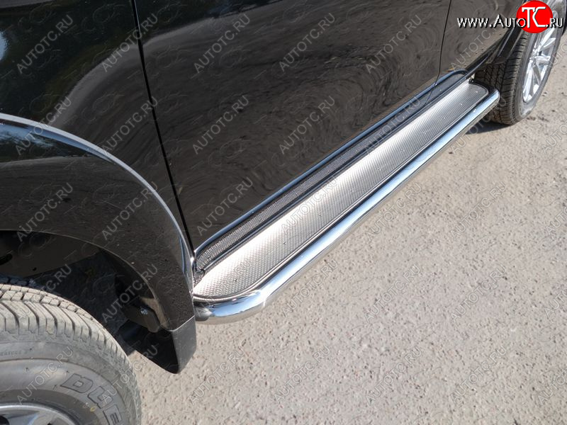 42 999 р. Пороги с площадкой 60,3 мм ТСС Тюнинг  Mitsubishi L200  5 KK,KL (2018-2022) рестайлинг (нержавейка)  с доставкой в г. Майкоп