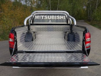 Защитный алюминиевый вкладыш в кузов автомобиля (комплект) ТСС Тюнинг Mitsubishi L200  5 KK,KL (2018-2022) рестайлинг (алюминий)