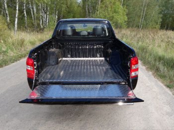 Защитный алюминиевый вкладыш в кузов автомобиля (дно, борт) ТСС Тюнинг Mitsubishi L200  5 KK,KL (2018-2022) рестайлинг (алюминий)