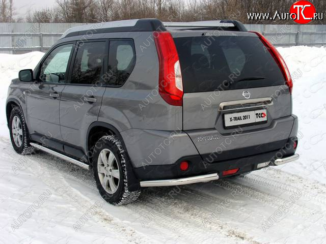 11 749 р. Защита заднего бампера (уголки, d60,3 мм) TCC Nissan X-trail 2 T31 рестайлинг (2010-2015)  с доставкой в г. Майкоп