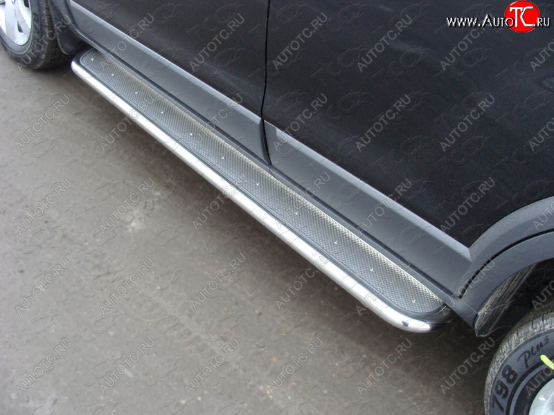36 999 р. Пороги с площадкой 42,4 мм ТСС Тюнинг  Nissan X-trail  2 T31 (2010-2015) рестайлинг (нержавейка)  с доставкой в г. Майкоп