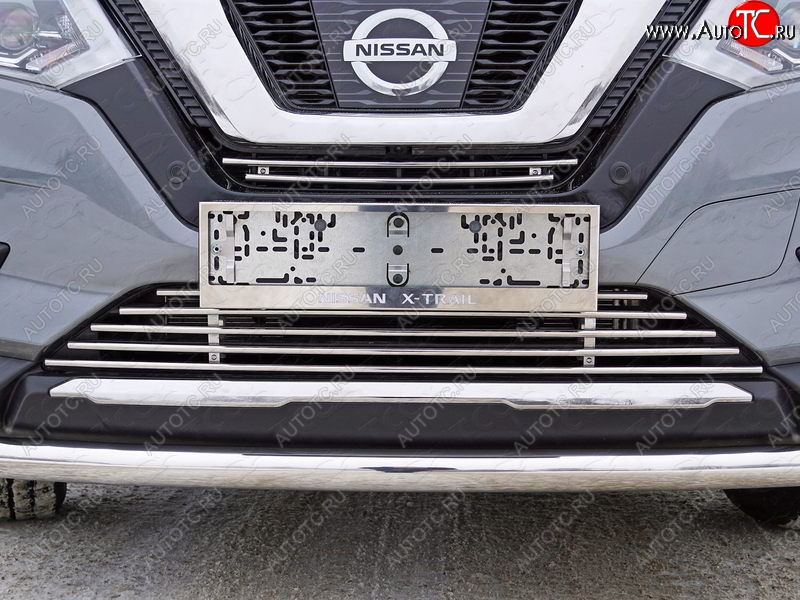 2 899 р. Верхняя декоративная вставка решетки радиатора ТСС Тюнинг  Nissan X-trail  3 T32 (2017-2022) рестайлинг (d 12 мм)  с доставкой в г. Майкоп