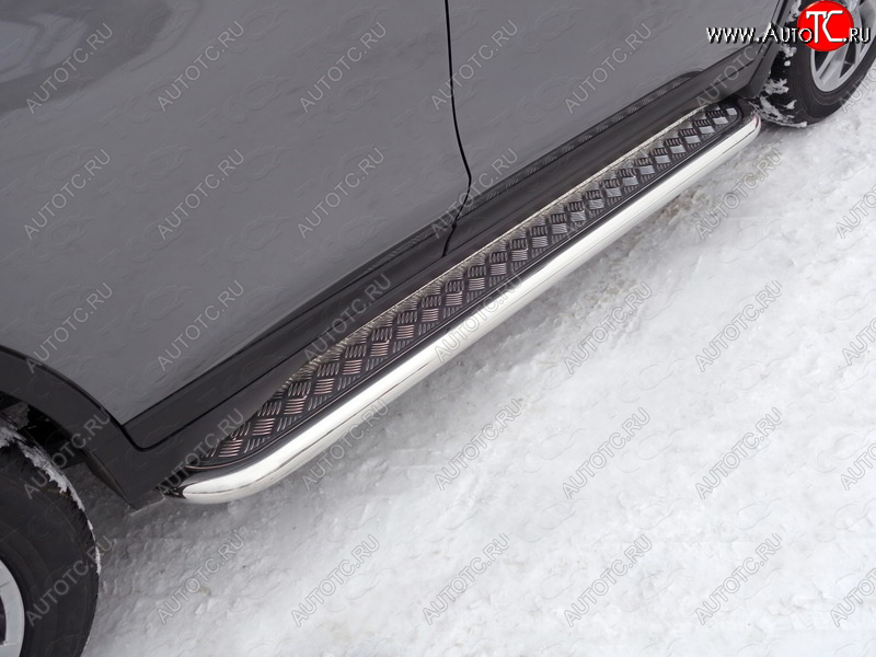 36 999 р. Пороги с площадкой 60,3 мм ТСС Тюнинг Nissan X-trail 3 T32 рестайлинг (2017-2022) (серые)  с доставкой в г. Майкоп
