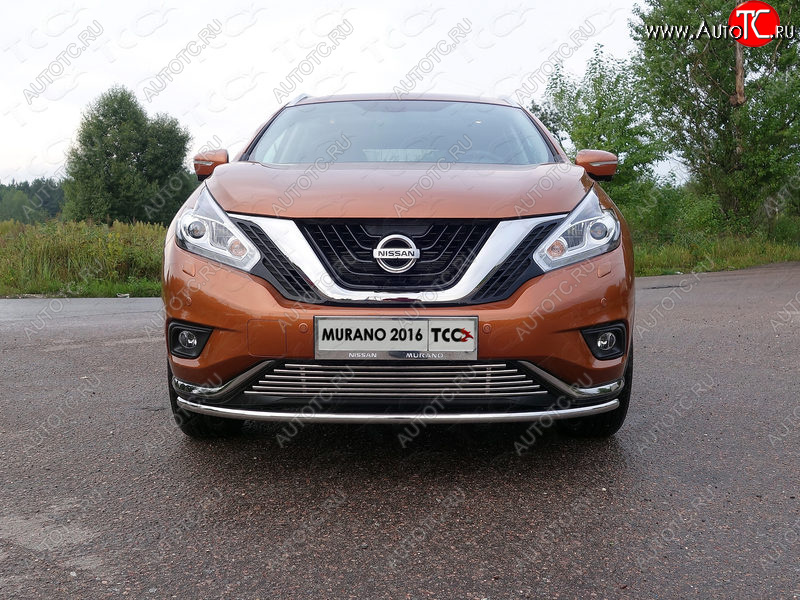 10 299 р. Нижняя декоративная вставка в бампер ТСС Тюнинг  Nissan Murano  3 Z52 (2015-2022) дорестайлинг (d 12 мм)  с доставкой в г. Майкоп