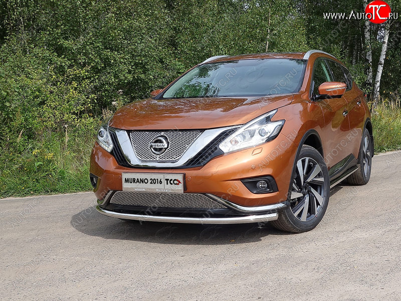 20 599 р. Защита переднего бампера нижняя d60,3 мм ТСС Тюнинг  Nissan Murano  3 Z52 (2015-2022) дорестайлинг (нержавейка)  с доставкой в г. Майкоп