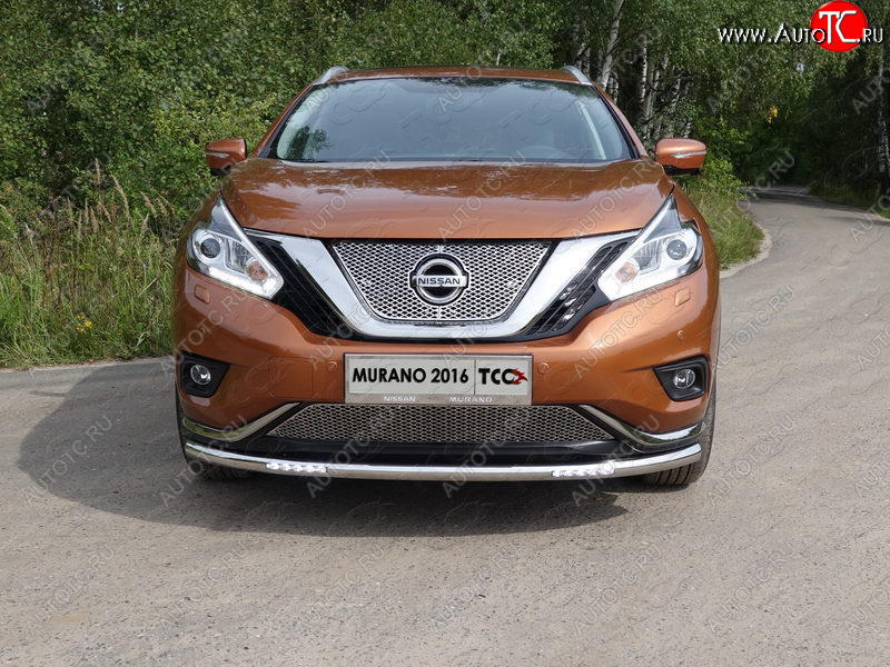 39 749 р. Защита переднего бампера нижняя с ДХО 60,3 мм ТСС Тюнинг  Nissan Murano  3 Z52 (2015-2022) дорестайлинг (нержавейка)  с доставкой в г. Майкоп