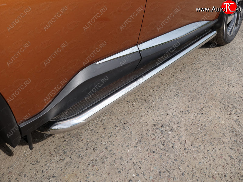 42 999 р. Пороги с площадкой 60,3 мм ТСС Тюнинг  Nissan Murano  3 Z52 (2015-2022) дорестайлинг (нержавейка)  с доставкой в г. Майкоп