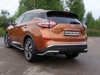 Защита заднего бампера (уголки, d42,4 мм) TCC Nissan Murano  3 Z52 (2015-2022) дорестайлинг