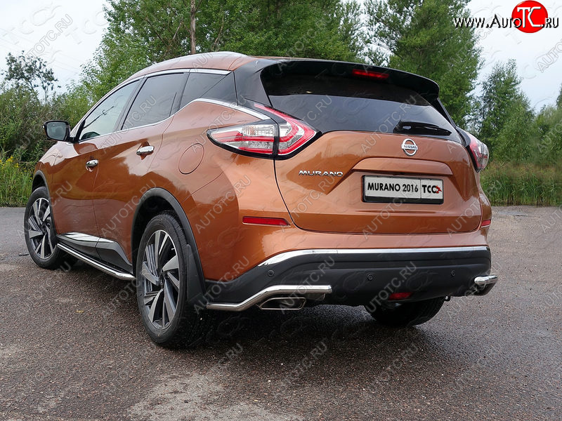 14 699 р. Защита заднего бампера (уголки, d42,4 мм) TCC  Nissan Murano  3 Z52 (2015-2022) дорестайлинг  с доставкой в г. Майкоп