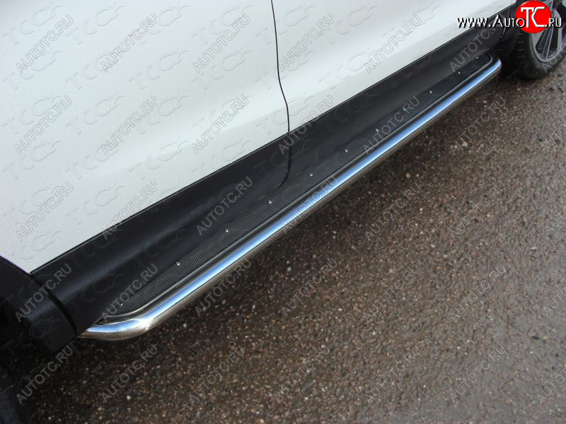 36 999 р. Пороги с площадкой 42,4 мм ТСС Тюнинг Nissan Qashqai 2 J11 дорестайлинг (2013-2019) (нержавейка)  с доставкой в г. Майкоп