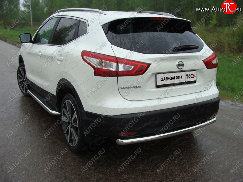 17 649 р. Защита задняя (центральная нержавейка 60,3 мм) ТСС Тюнинг  Nissan Qashqai  2 (2013-2019) J11 дорестайлинг  с доставкой в г. Майкоп