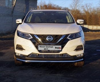 Защита переднего бампера нижняя d60,3 мм ТСС Тюнинг Nissan Qashqai  2 (2017-2022) J11 рестайлинг (нержавейка)