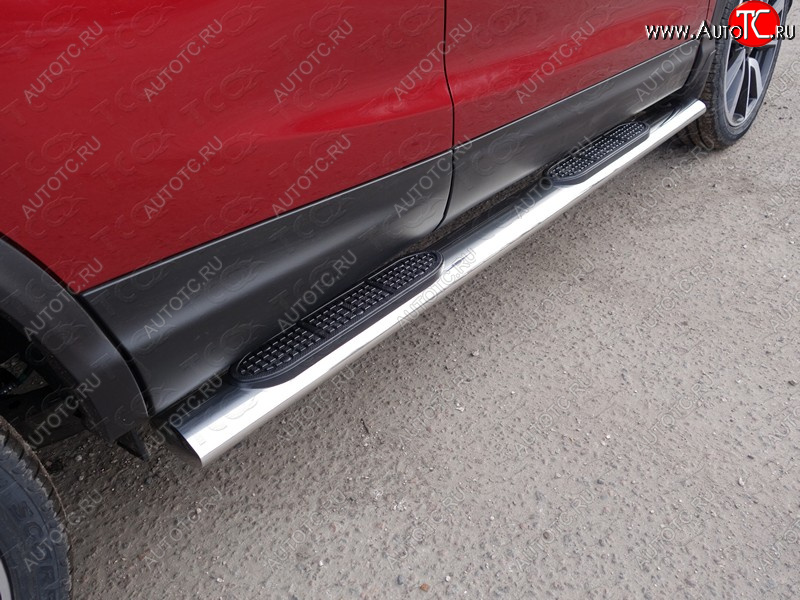38 799 р. Пороги овальные с накладкой 120х60 мм, ТСС Тюнинг  Nissan Qashqai  2 (2017-2022) J11 рестайлинг  с доставкой в г. Майкоп