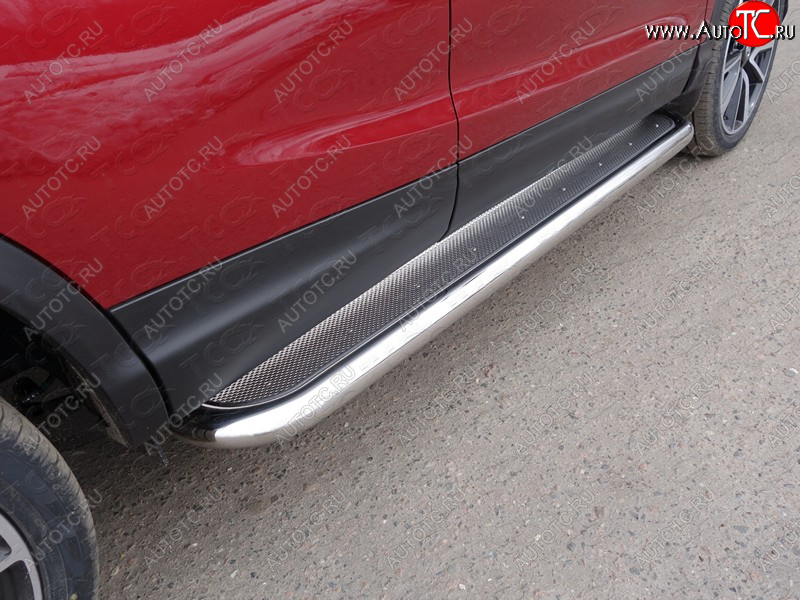 41 749 р. Пороги с площадкой 60,3 мм ТСС Тюнинг Nissan Qashqai 2 J11 рестайлинг (2017-2022) (нержавейка)  с доставкой в г. Майкоп