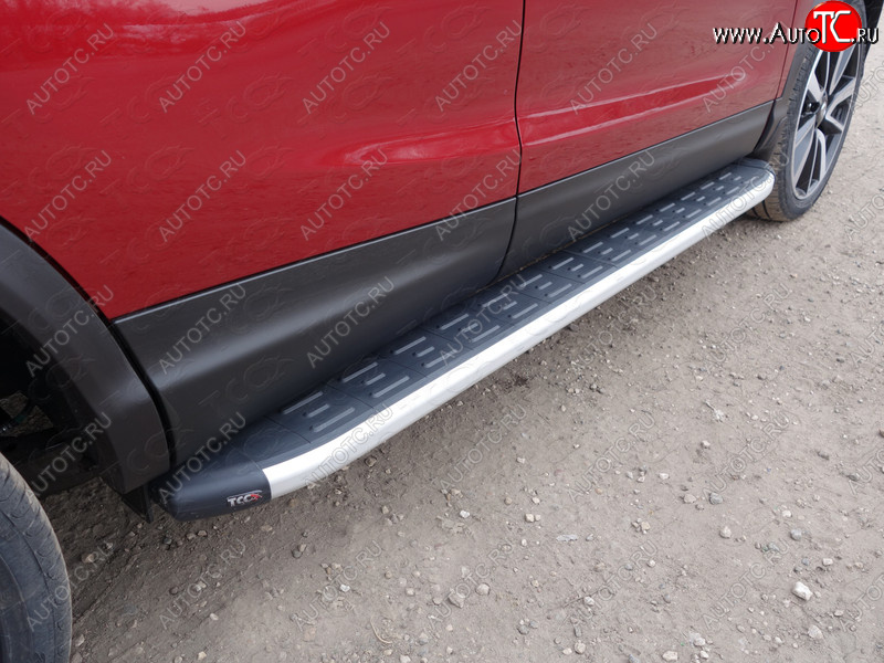 20 599 р. Пороги алюминиевые с пластиковой накладкой ТСС Тюнинг  Nissan Qashqai +2  1 (2010-2014) J10 рестайлинг (серые)  с доставкой в г. Майкоп