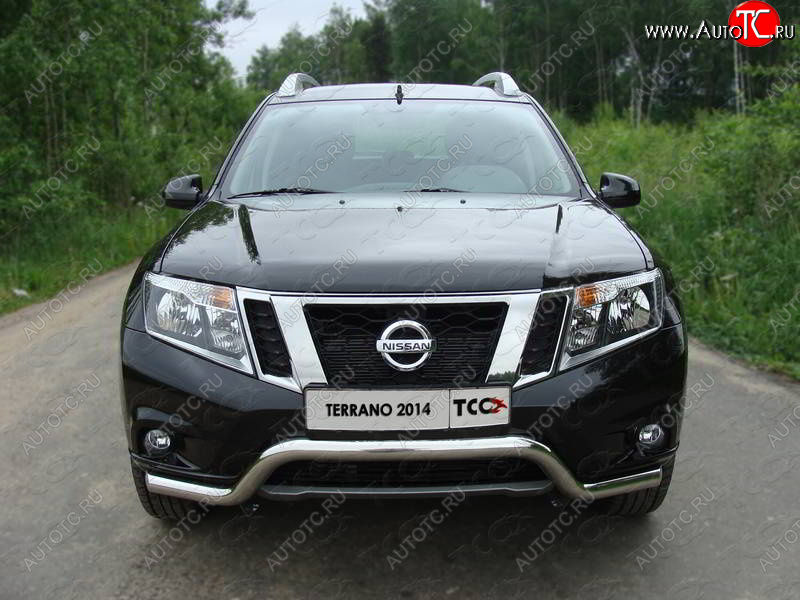 17 649 р. Защита переднего бампера кенгурин 60,3 мм ТСС Тюнинг Nissan Terrano D10 дорестайлинг (2013-2016) (нержавейка)  с доставкой в г. Майкоп