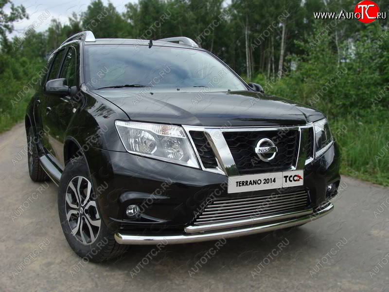 21 999 р. Защита передняя нижняя двойная 60,3*42,4 мм ТСС Тюнинг Nissan Terrano D10 дорестайлинг (2013-2016) (нержавейка)  с доставкой в г. Майкоп