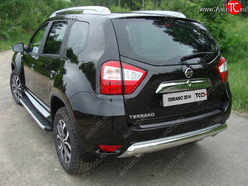 15 899 р. Защита задняя (центральная овальная 75х42 мм) ТСС Тюнинг Nissan Terrano D10 дорестайлинг (2013-2016) (центральная)  с доставкой в г. Майкоп