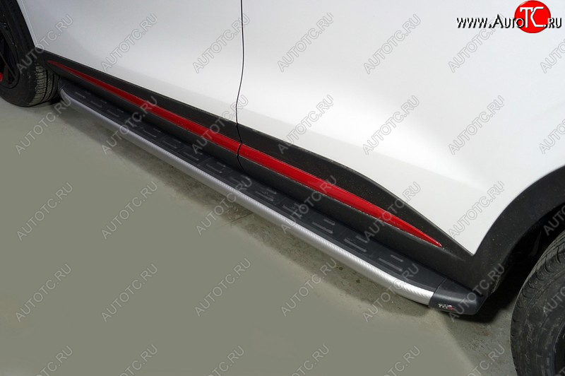21 999 р. Пороги алюминиевые с пластиковой накладкой ТСС Тюнинг  Omoda C5 (2021-2025) (карбон серебро)  с доставкой в г. Майкоп