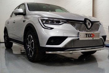 Защита переднего бампера нижняя 42,4 мм ТСС Тюнинг Renault Arkana (2019-2025) (нержавейка)