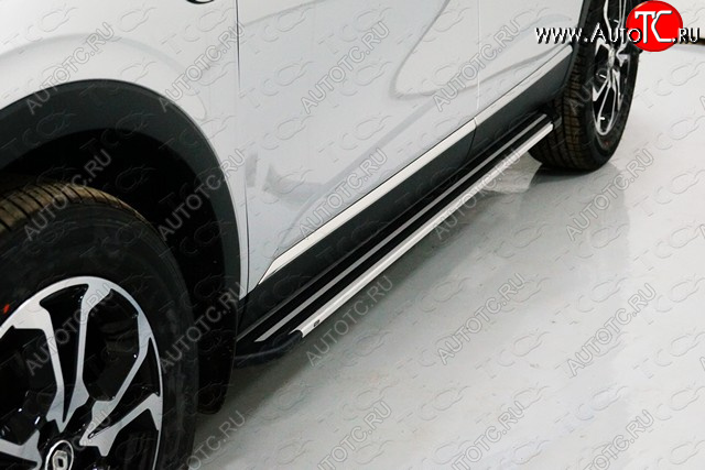 20 599 р. Пороги алюминиевые Slim Line ТСС Тюнинг  Renault Arkana (2019-2025) (Silver)  с доставкой в г. Майкоп